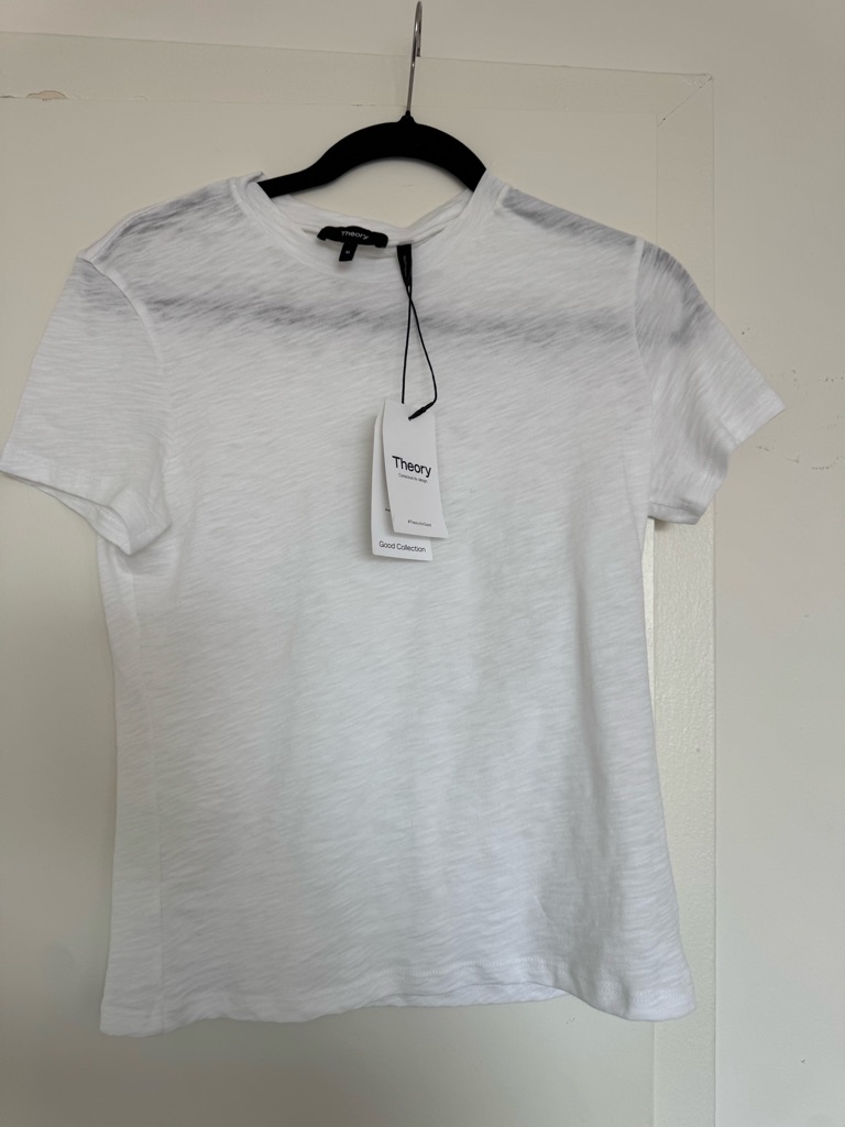 Theory Short Sleeve Top White Nwt